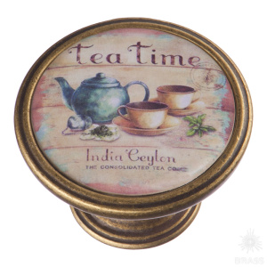 550BR64 Ручка кнопка — TEA TIME, старая бронза