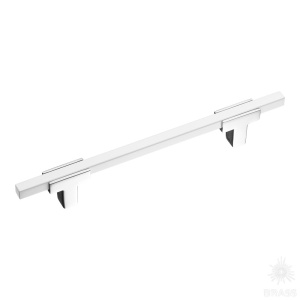 778-128-Chrome-White Ручка рейлинг, глянцевый хром/белый 128 мм