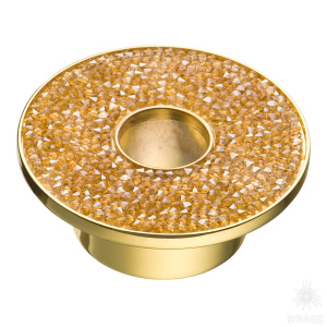 STONE32/O-SW/O Ручка кнопка c кристаллами Swarovski, глянцевое золото 32 мм