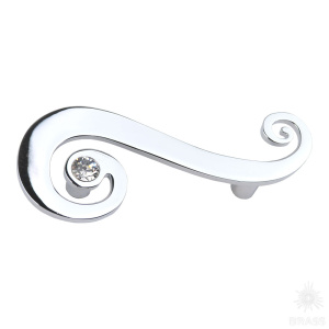 7183.0064.026.D Ручка скоба с кристаллом Swarovski, глянцевый хром 64 мм