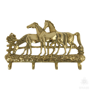 00089 Держатель для ключей "Лошади", латунь