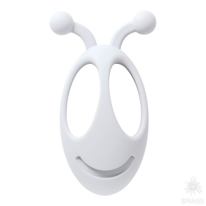 439032ST01 Ручка кнопка детская, рожица насекомого белая