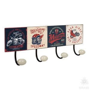 9063N20 Вешалка декоративная MOTOR ROAD, металл/фарфор