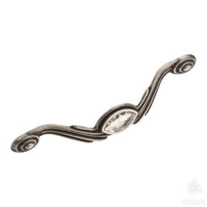 275-160-Silver Ручка скоба с кристаллом, серебро 160 мм