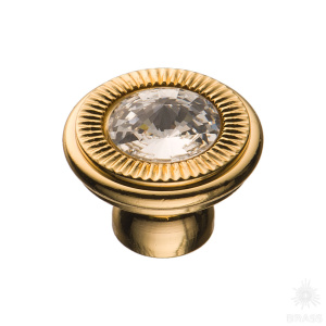 25.319.25.SWA.19 Ручка кнопка с кристаллом Swarovski, глянцевое золото 24K