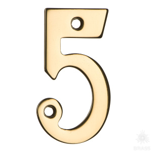 700200-7050179 Номер на дверь, цифра "5", латунь