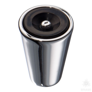 472025MP02 Ручка кнопка, глянцевый хром/чёрный