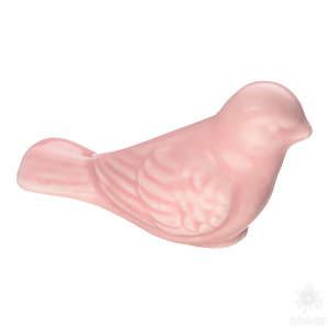 BIRD 001 LEFT Ручка кнопка птичка керамика, розовый