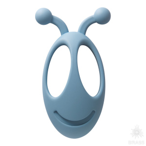 439032ST03 Ручка кнопка детская, рожица насекомого голубая