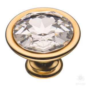 27.35.19 SWA Ручка кнопка с кристаллом Swarovski, глянцевое золото