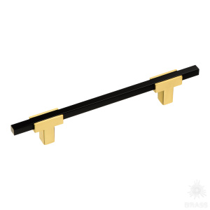 778-128-Matt Gold-Matt Black Ручка рейлинг, сатинированное золото/чёрный 128 мм