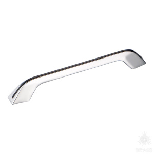 279160MP02PL16 Ручка скоба, глянцевый хром/чёрный 160 мм