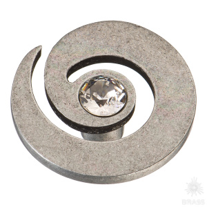 1039.0040.016 Ручка кнопка с кристаллом Swarovski, старое серебро