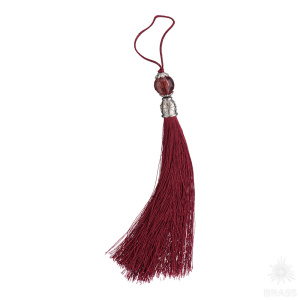 TASSEL-10-DARK-RED Кисточки для мебельных ручек, тёмный красный/глянцевый хром