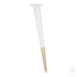 KMA-0125-0510-B12-C25 White/Matt Gold Опора мебельная, белый/матовое золото