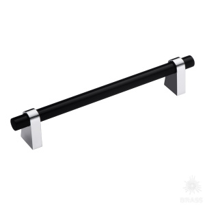 8951 0160 CR-AL6 Ручка рейлинг, глянцевый хром/чёрный 160 мм