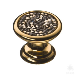 07150-317 Ручка кнопка c кристаллами Swarovski, глянцевое золото