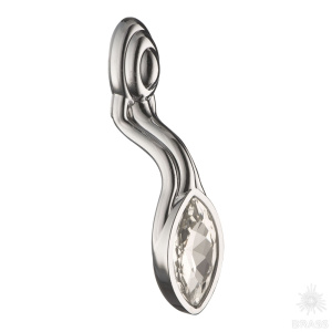 115-Chrome Ручка кнопка с кристаллом, глянцевый хром