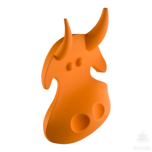 451064ST08 Ручка кнопка детская, корова оранжевая 64 мм