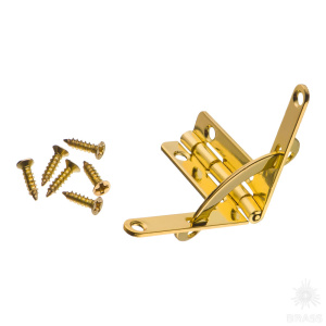 30.00.001-0 Петля для шкатулки с фиксатором, цвет глянцевая латунь