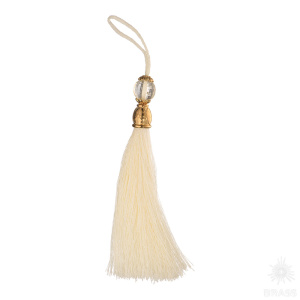 TASSEL-60-WHITE Кисточки для мебельных ручек, глянцевое золото