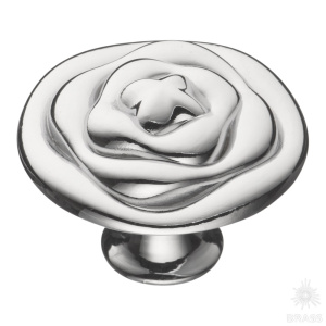 107-Chrome Ручка кнопка современная классика, глянцевый хром