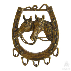130069 Настенная ключница "Лошадь", античная латунь