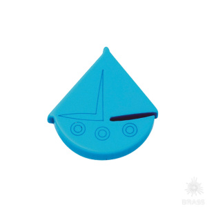 604AZ Ручка кнопка детская, кораблик синий