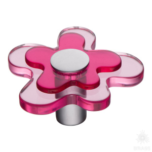 678MG Ручка кнопка, цветок малиновый