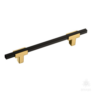 778-128-Gold-Matt Black Ручка рейлинг, глянцевое золото/чёрный 128 мм