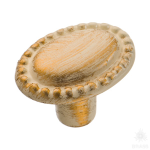 15.338.00.20 Ручка кнопка классика, слоновая кость с позолотой