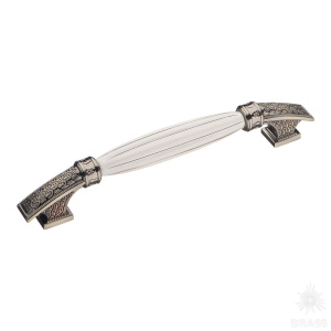 1720-70-192-PLATIN Ручка скоба керамика с металлом, белый/графит 192 мм