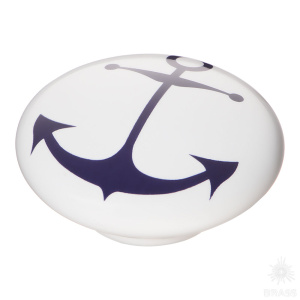 B-112 Ручка кнопка керамика, якорь синий