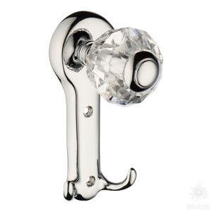 0437-005 Крючок мебельный с кристаллом, глянцевый хром