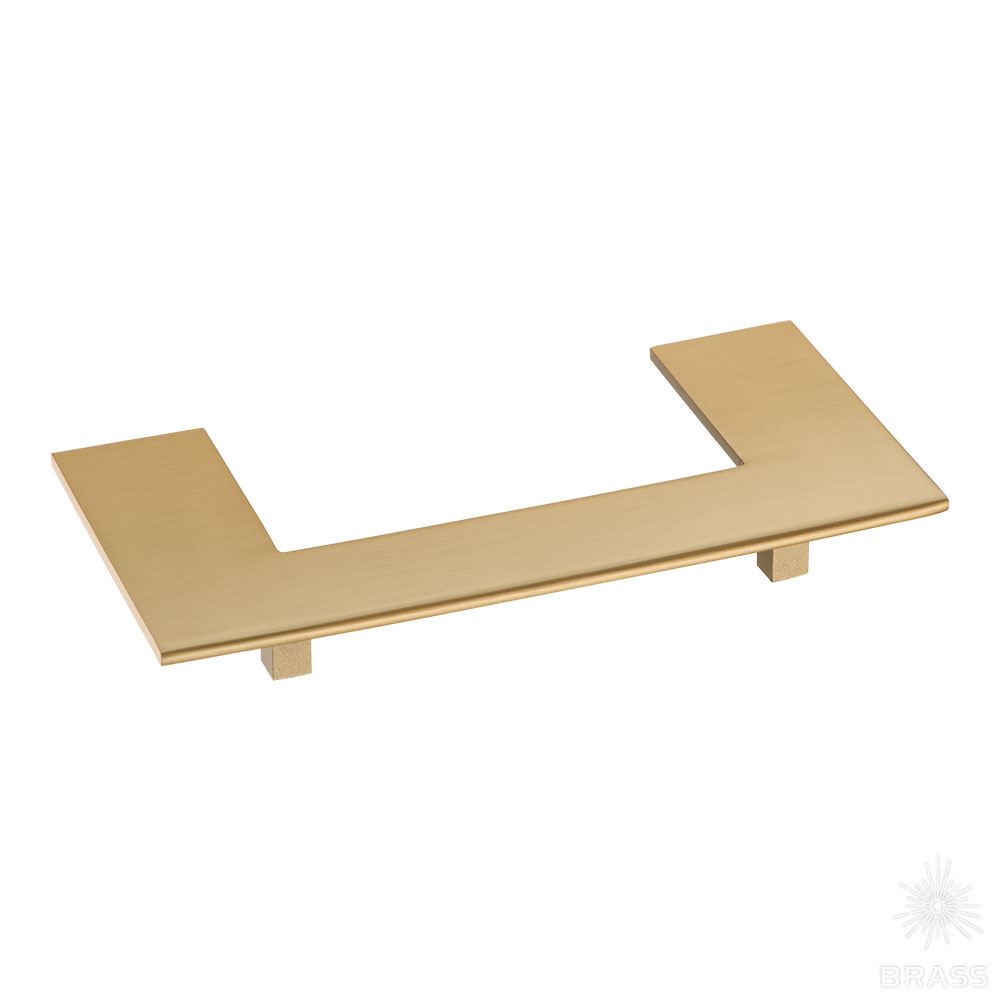 2511-011-L200x35x40-128 Ручка скоба латунь, сатинированная латунь 128 мм