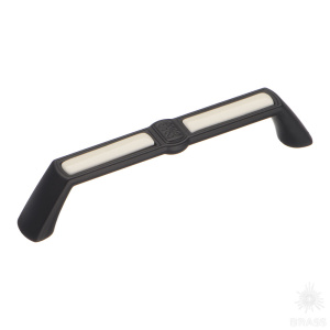 1865-85-128-000 Ручка скоба керамика с металлом, белый/чёрный 128 мм