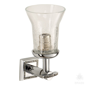 3502-75-005 Светильник однорожковый, латунь, стекло, кристаллы Swarovski, глянцевый хром