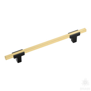 778-160-Matt Black-Matt Gold Ручка рейлинг, чёрный/сатинированное золото 160 мм