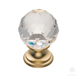 9933-100 Ручка кнопка с кристаллом Swarovski, глянцевое золото 