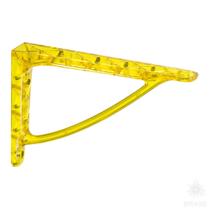 CRISTALL-A OP.GIALLO Полкодержатель (2 шт.), прозрачный пластик, жёлтый, 120 мм