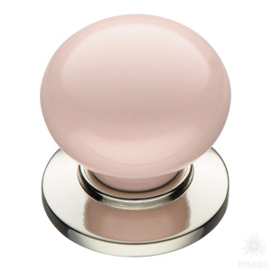 3005-51-PINK Ручка кнопка, розовый/глянцевый никель