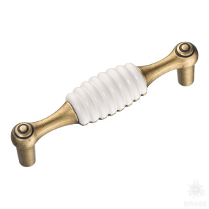 323096MP10ST01 Ручка скоба, старая бронза/белый 96 мм