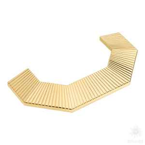 1213 128MP11 Ручка скоба, глянцевое золото 128 мм