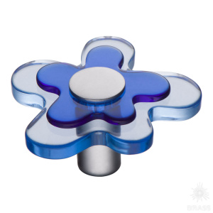 678AZ Ручка кнопка, цветок голубой