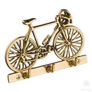 2.249 Вешалка "Велосипед" на 3 крючка, латунь