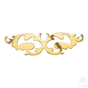 AG264-G Ручка скоба в форме бабочки, современная классика, глянцевое золото 216 мм