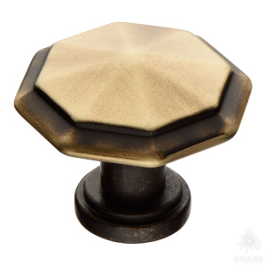 15.309.01.04RA Ручка кнопка, состаренная латунь