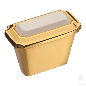 365016MP11PL21 Ручка кнопка, глянцевое золото/белый 16 мм