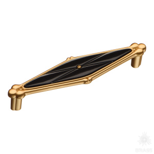 336128MP66PL16 Ручка скоба современная классика, матовое золото/чёрный 128 мм