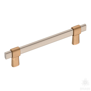 771-128-Light Bronze-Brushed Nikel Ручка рейлинг светлая медь/никель 128 мм
